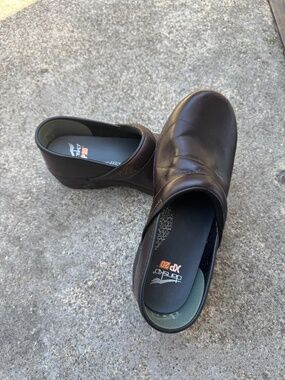 Dark brown clogs